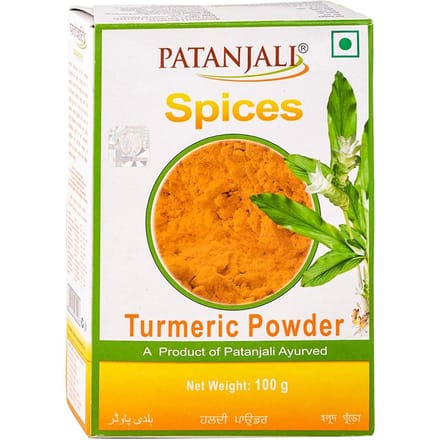 Gemalen kurkuma (100 gr), Kurkumapoeder, Patanjali 5x100g orange