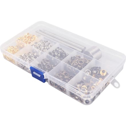 4,5 mm Oogjes Kit met 480 Metalen Oogjes 4 Kleuren Roest Preventie Doe-het-zelf Oogjes Gereedschapskit Oogjes Kit voor Decoratie white