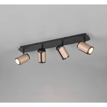 Trio Lighting Plafondspot Gillan, coffee, 4-lamps, metaal, GU10