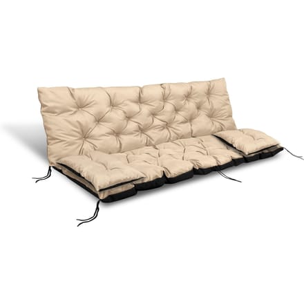 Tuinkussen 100x60x50 cm + 2 kussens voor schommelbank waterdicht beige