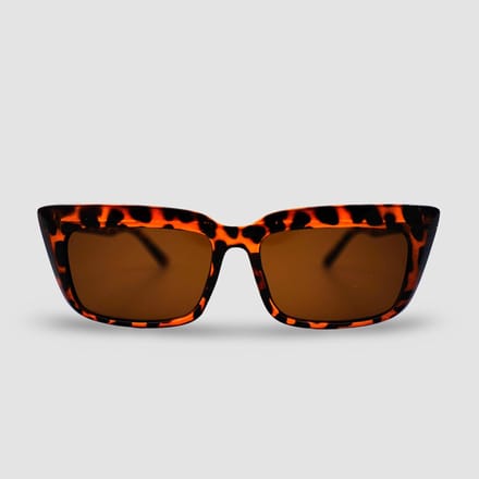 Montuurtjevoorjou - Rectangle Leopard - Zonnebril - Dames - Heren - Festival Bril - Bruin