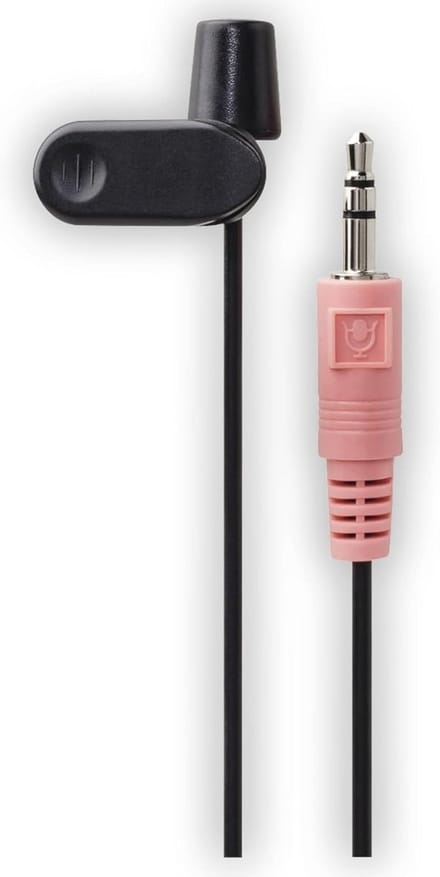 Compacte clip-on microfoon met lange kabel voor computer, laptop, smartphone en tablet - 2 meter kabellengte