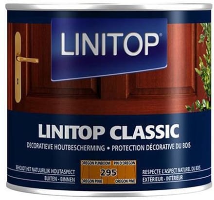 Linitop Classic - Beits - Decoratieve beschermende beits  - Oregon Pijnboom - 295  - 0,50 L