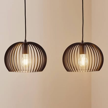 TEMAR LIGHTING Hanglamp Larus van zwart staal, 2-lamps