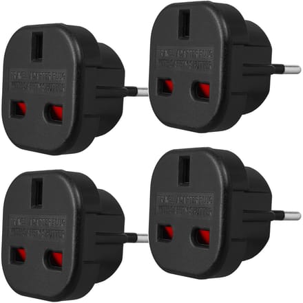 Maclean MCE72- 4 stuks Adapter voor Britse UK naar Europese EU-stekker