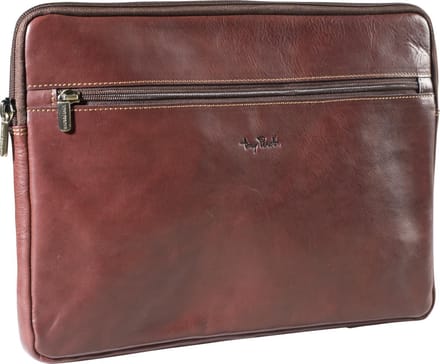 Tony Perotti Leren Laptopsleeve 13 inch met Accessoirevak- Donkerbruin