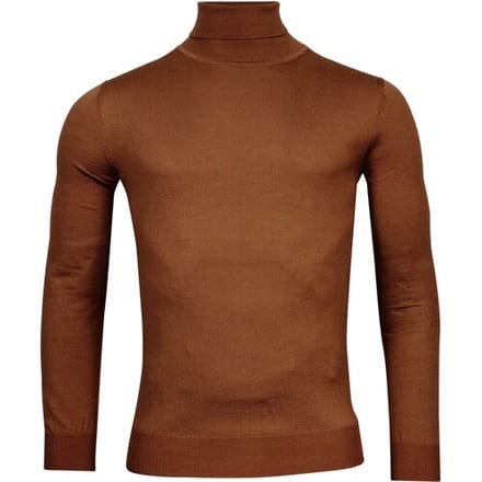 Thomas Maine Trui Merino Col Uni Single Knit Roest / male
