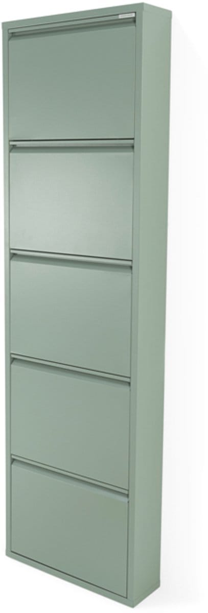 Spinder Design schoenenkast Billy 5 - Dusty Green - 10 paar schoenen - Staal