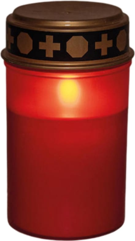 Grafverlichting led op batterij met timer 12x7 cm rood Anna's Colle...