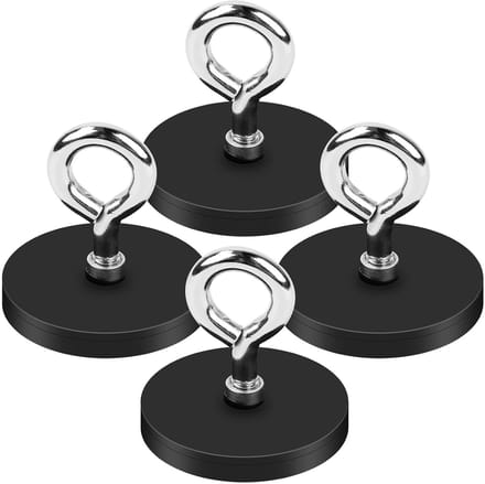 Ronde Neodymium Magneten met Bevestigingsring - 4 Stuks - 43mm Schroefbare Aardmagneten voor Diverse Toepassingen