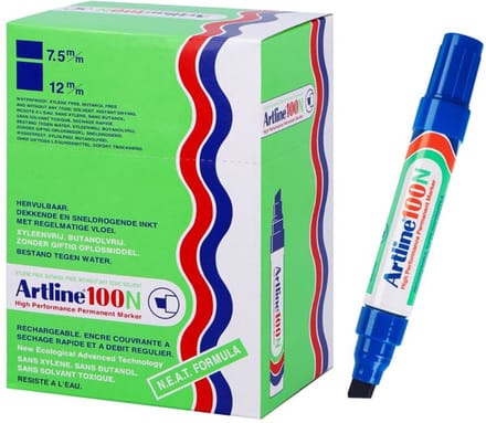 ARTLINE 100 NEAT - Permanent Marker - Doos van 12 stuks - 7,5-12mm Lijndikte - Blauw