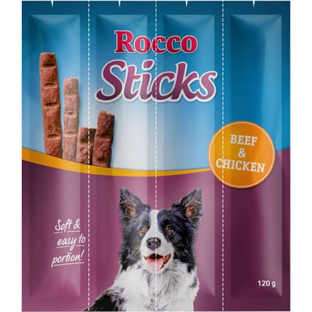 3x120g Sticks Rund & Kip Rocco Hondensnacks