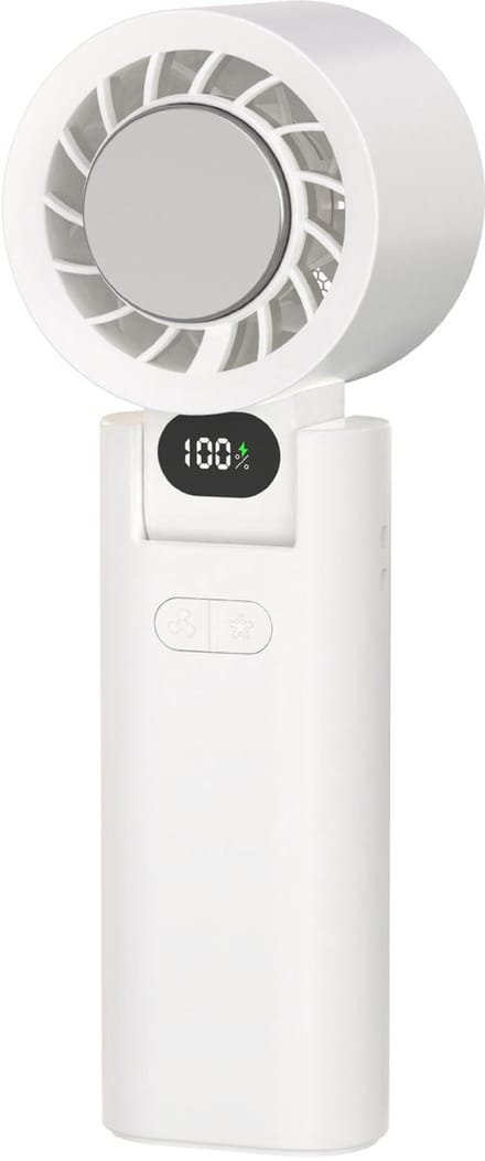 Draagbare Handventilator - Handventilator - Mini Ventilator - 100 Snelheden - Digitaal Display - USB Oplaadbaar - Bladloos - Borstelloze Motor - Wit