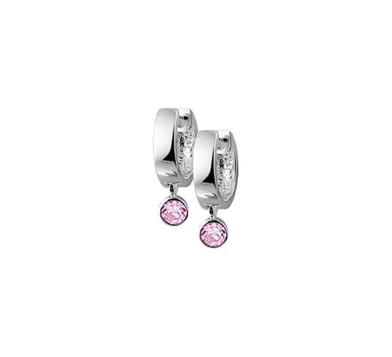 Zilver Gerhodineerde Klapoorringen zirkonia 1329582