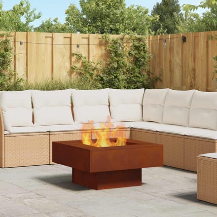 vidaXL - Vuurkom - Roestig - 80 - x - 80 - x - 40 - cm - weervast - staal