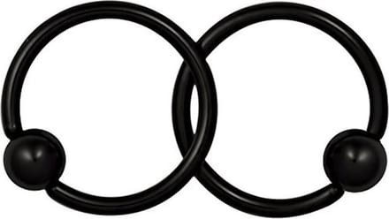 Fako Bijoux® - Ball Closure Piercing - Ring - 8mm - Zwart - 2 Stuks