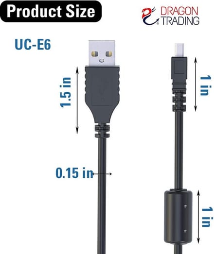 Dailygoody - Nikon Uc-E6 / Uc-E16 / Uc-E17 Usb Kabel - Vervangende