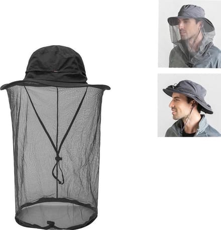 Hoofdnet - Hoed met net - Zwart - Large