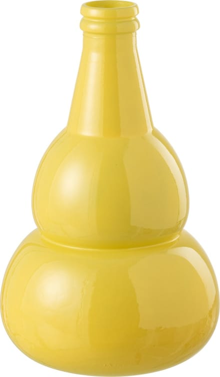 J-Line vaas Cocoon - glas - geel - 45 cm hoog