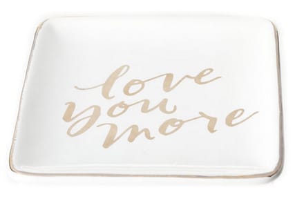 SCHAALTJE/BORD LOVE YOU MORE WIT KERAMIEK 10CM