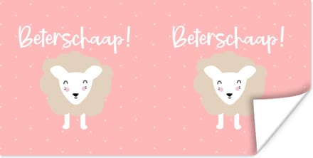 Poster Get well soon - Spreuken - Stippen - Schapen - 150x75 cm