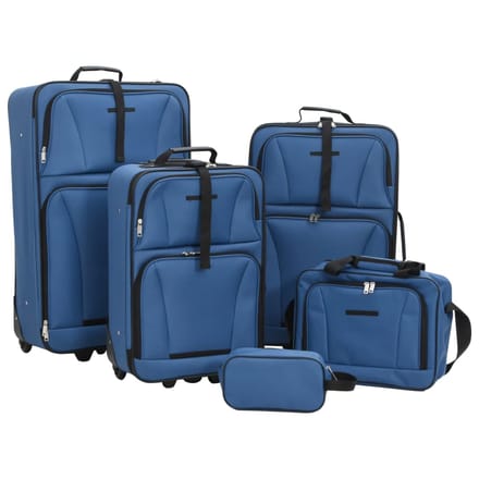 vidaXL - 5-delige - Kofferset - stof - blauw
