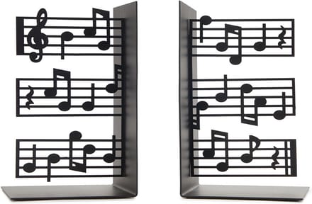 Balvi Boekensteunen set Muziek Metaal Zwart