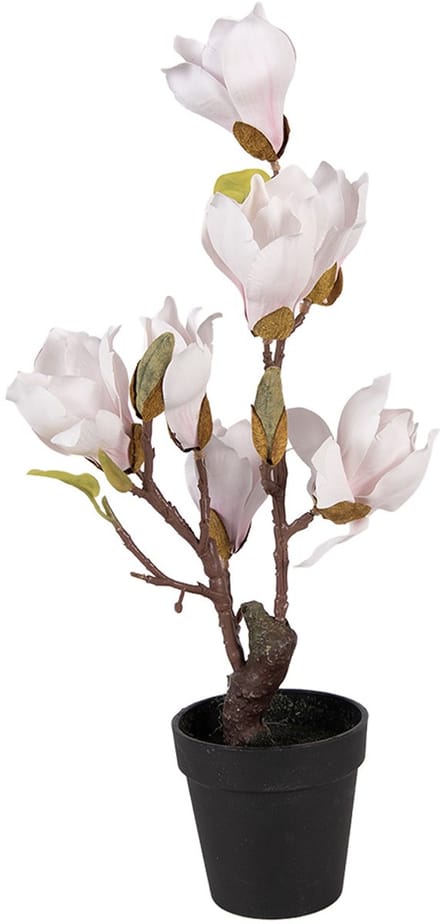 Clayre & Eef Kunstboom Magnolia 12x12x40 cm Wit Kunststof