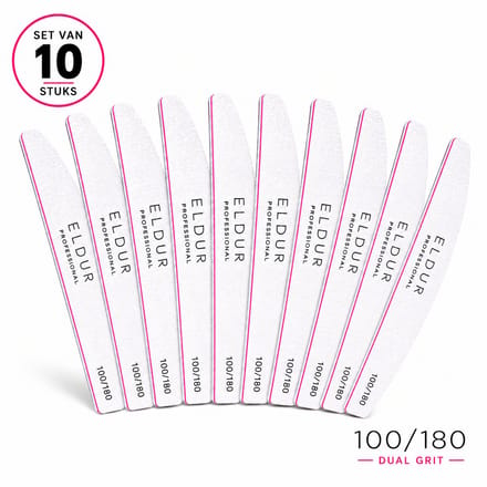 Eldur® Professionele Nagelvijl 10pcs - Moon #100/180 - Nagelverzorging - Top Kwaliteit