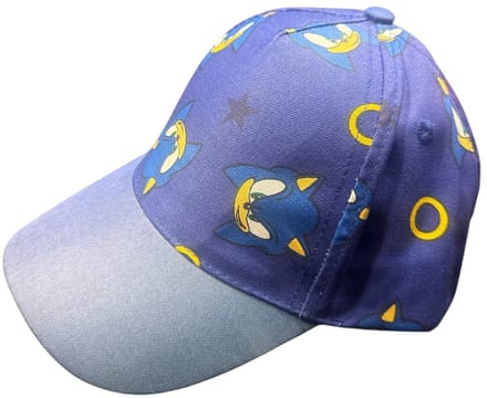 Sonic Kinderpet – Blauw met All-over Print – Verstelbare Cap – Jongens – 52-54 cm
