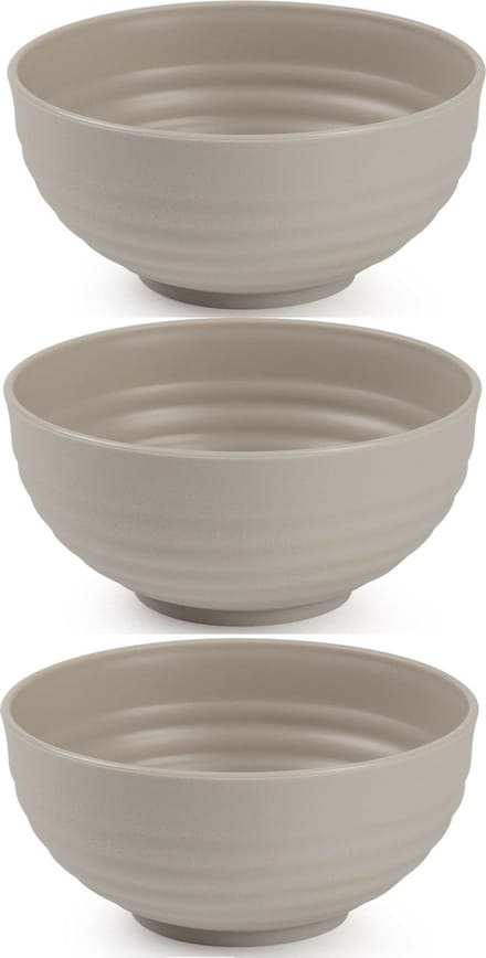 Plasticforte - Kommetjes/Schaaltjes - 6x - kunststof - D13 cm - taupe