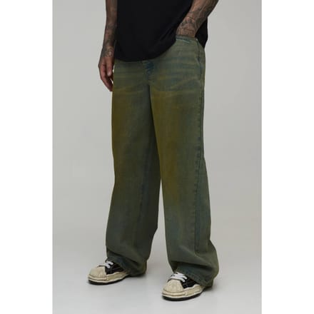 Lange Baggy Getinte Jeans | Green | Size 30