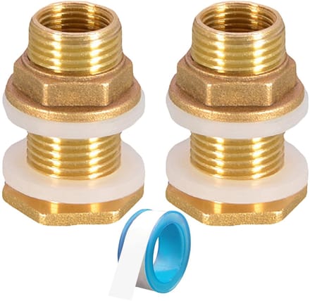 Dailygoods- Wateraansluiting 1/2 inch - 2x Messing Connector