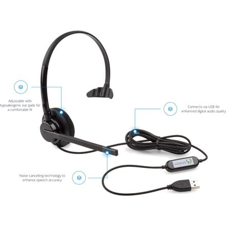 Nuance Dragon Monoaural USB Headset