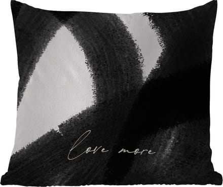 Buitenkussen - Tekst - Abstract - Love more - Quotes - 45x45 cm - Weerbestendig