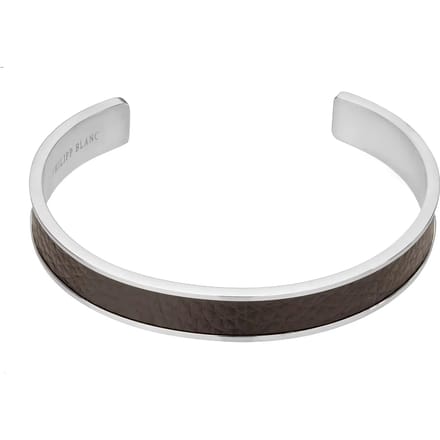 Echt leer en roestvrij stalen armband Philipp Blanc Simon