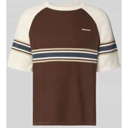 Gebreid shirt met labelstitching en ronde hals