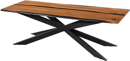 MASSIVMOEBEL24.DE EPOXY Unikat #2 eettafel blank gelakt massief hout acacia met epoxyhars