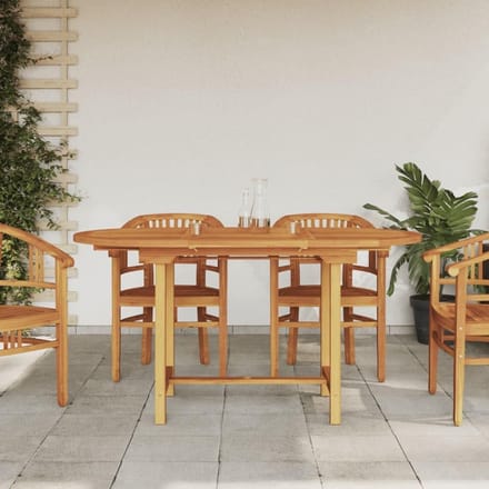 Tuintafel Uitschuifbaar - Eettafel Buiten - Balkon Terras Tuin - Massief Hout Teak - 110-160x80x75 cm