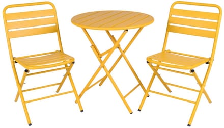 MaximaVida inklapbare ronde bistroset Max okergeel 70 cm- extra zware uitvoering