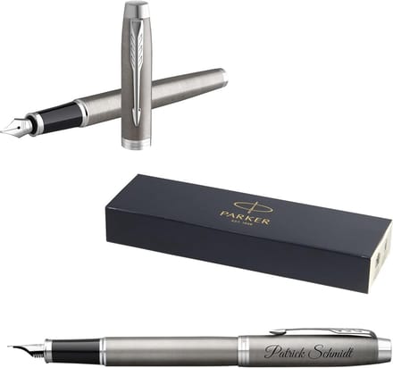 Luxe Vulpen met Naam Gravure - Blauwe Inkt - Geschenkdoos