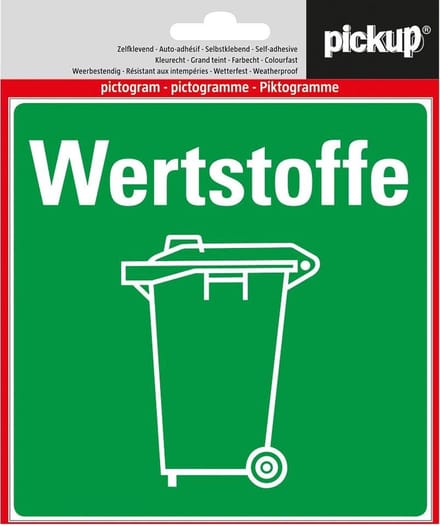 Pickup pictogram Aufkleber 14x14 cm Werstoffe