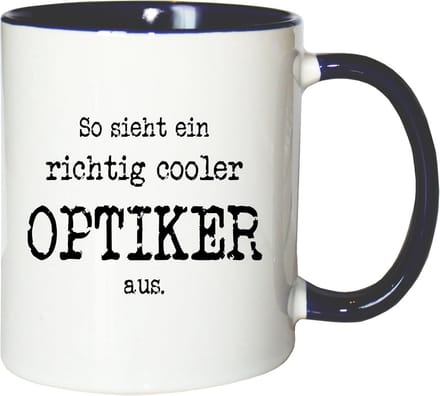 Koffiemok met opdruk EEN Echt Coole Opticien