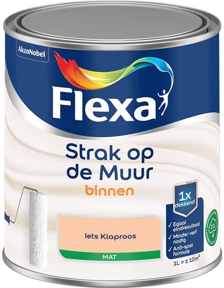 Flexa - Strak Op De Muur Binnen Mat - Iets Klaproos - Mengverf - 1 L