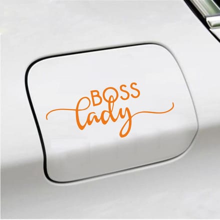 Bumpersticker - Boss Lady - 6 X 14,8 - Oranje