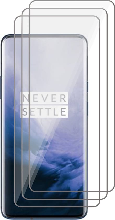 Screenprotector geschikt voor OnePlus 7 / 7T Pro - Beschermglas Screen Protector Glas - 3 stuks