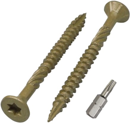 150 Stuks Groene Terrasschroeven 4.0 x 45 mm Houtschroeven Torx Verzonken Kop