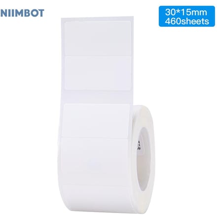 Niimbot Wit Blanco Thermisch Printpapier Rol Barcode Prijs Maat Naam Labelpapier Waterdicht 30x15mm (460 sheets)