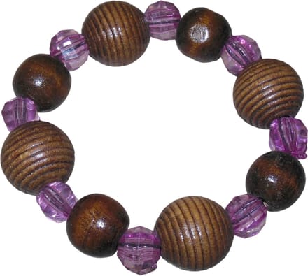 Armband bruin met transparant roze