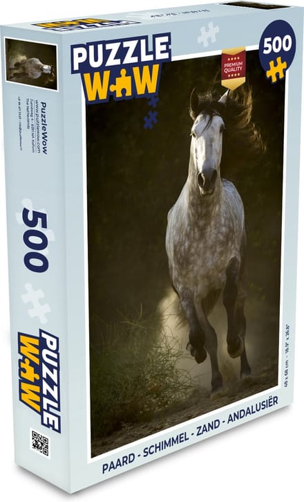 Puzzel Paard - Schimmel - Zand - Andalusiër - Legpuzzel - Puzzel 500 stukjes